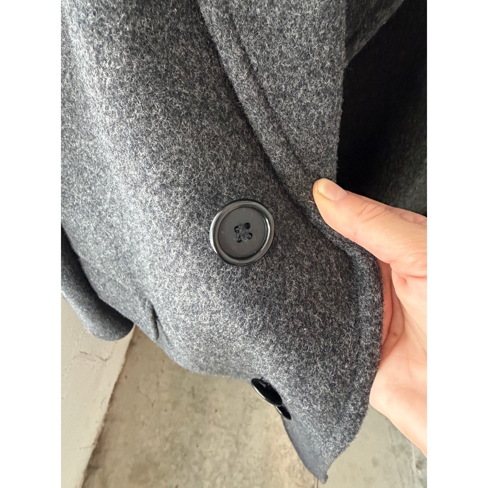 Vintage London Fog 100% Pure Wool Single-Breasted Overcoat 44 Reg Gray Longline - Picture 7 of 9
